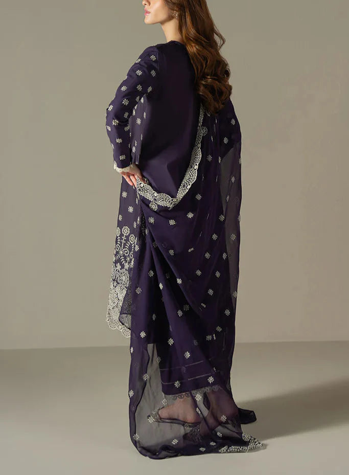 Grace S1223-Embroidered 3pc Lawn Dress With Embroidered Organza Dupatta.