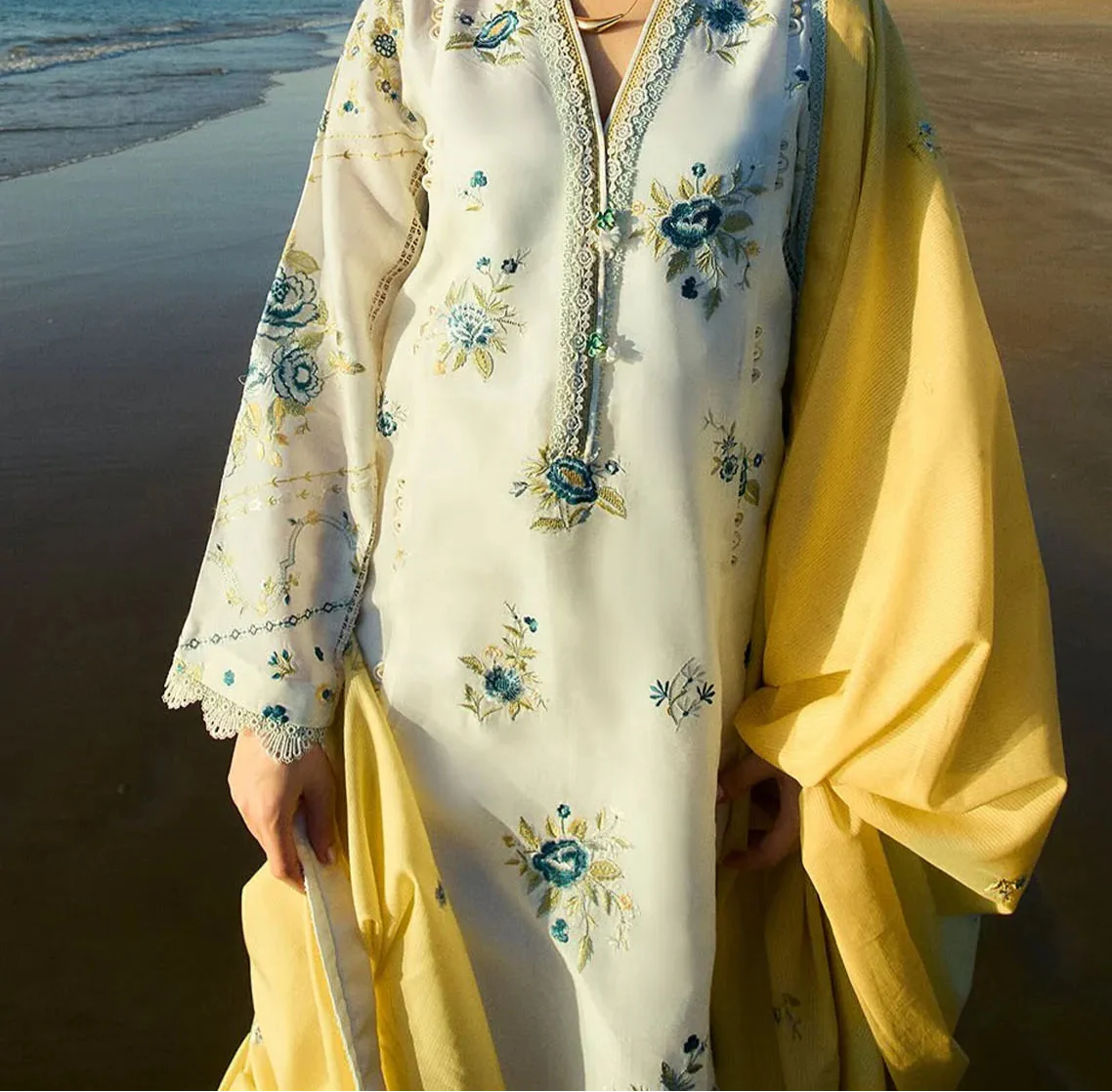 Grace S1284-Embroidered 3pc Lawn Dress With Printed Munar Dupatta.