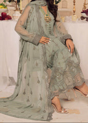 CADET GRAY– Embroidered Chiffon Unstitched 3Pc Suit.