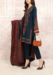 Grace W559-Embroidered 3pc marina dress with Printed shawl.