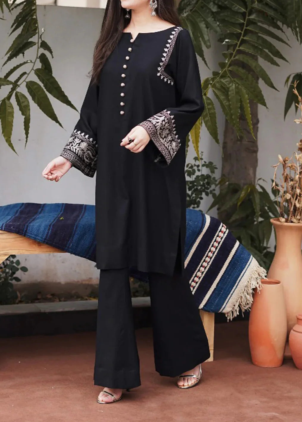 Grace Z-(S249)- Stitched Embroidered 2PC Lawn Dress.