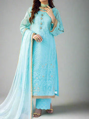 Ainaa – Embroidered Silk Net Unstitched 3Pc Suit