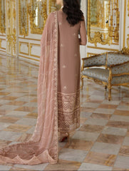 PASTEL PINK– Embroidered Chiffon Unstitched 3Pc Suit.