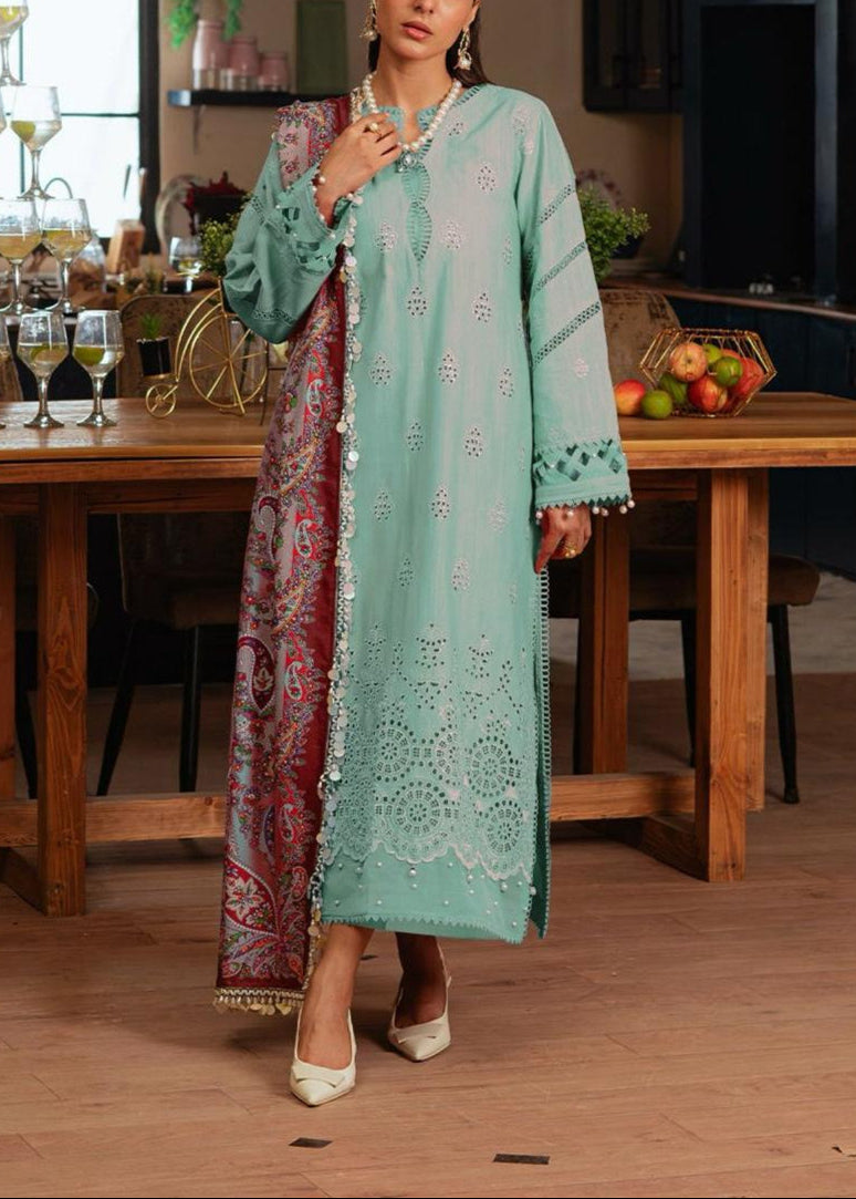 Grace S951-Embroidered 3PC CHIKANKARI Lawn Dress With Printed Munar Dupatta.