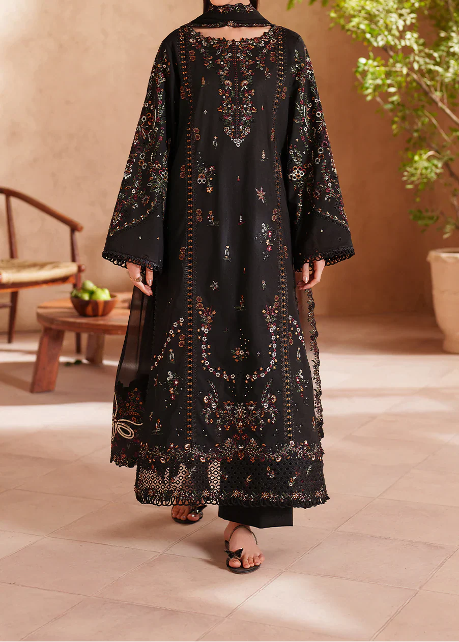 Grace Z-(S1468) - Stitched Embroidered 3pc Lawn Dress With Embroidered Chiffon Dupatta.