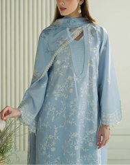 Grace S1188-Embroidered 3pc Lawn Dress With Printed Munar Dupatta.