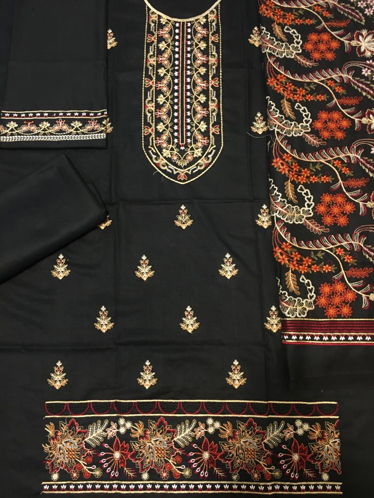 Grace W189-Embroidered 3pc marina dress with Embroidered marina shawl.