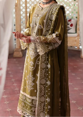 Grace Z-(W834) - Stitched Embroidered 3pc Marina Dress With Printed Shawl.