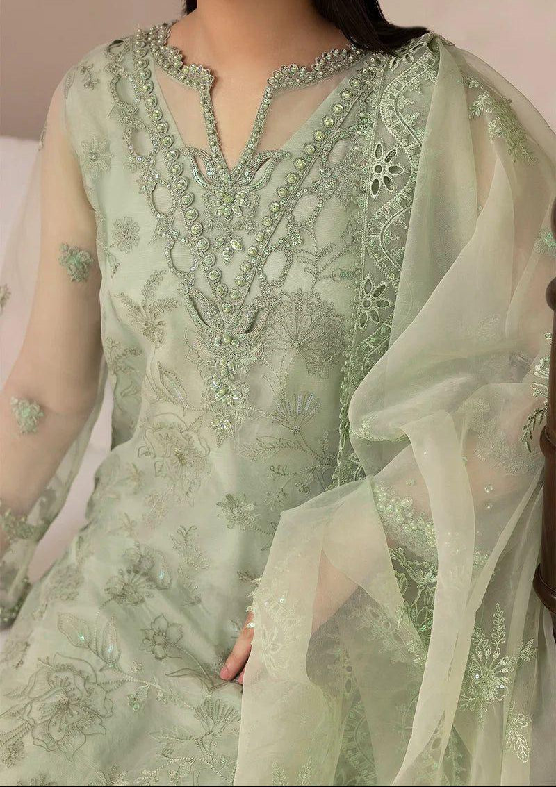 Grace S1473-Embroidered 3pc Organza Dress With Embroidered Organza Duppata.