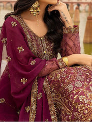 Layla – Embroidered Silk Net Unstitched 3Pc Suit