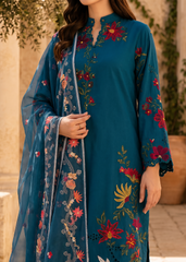 Grace S1499 - Embroidered 3pc CHIKANKARI Lawn Dress With Printed Lawn Dupatta.