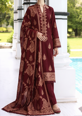 Grace W1039-Embroidered 3pc Marina Dress With Embroidered Marina Shawl.