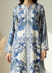 Grace W1012 - Digital Printed 2pc Silk Dress.