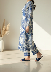 Grace W1012 - Digital Printed 2pc Silk Dress.