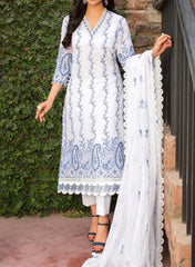 Grace Z-(S316)- Stitched Embroidered 3PC Lawn Dress With Embroidered Chiffon Dupatta.