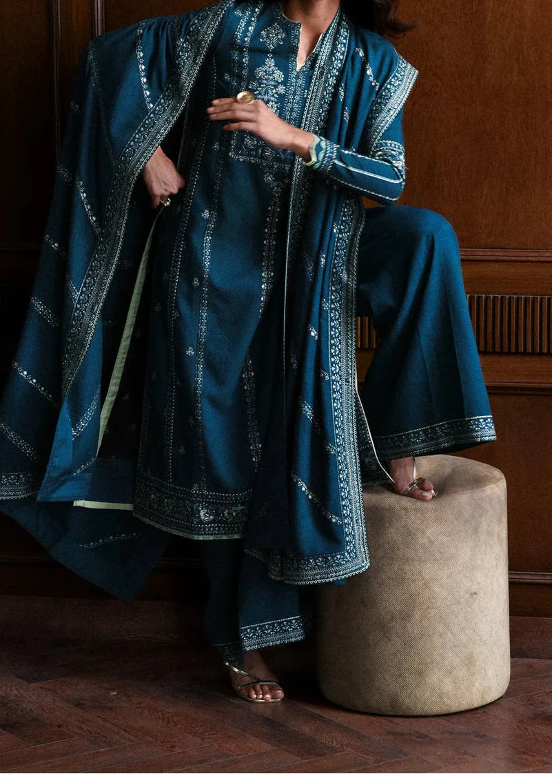 Grace W859-Embroidered 3pc Marina Dress With Embroidered Marina Shawl.