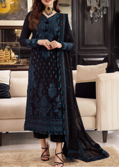 Grace S1022-Embroidered 3pc Lawn dress with Embroidered Chiffon Dupatta.