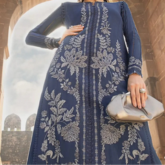 Grace W768 - Embroidered 3pc Marina Dress With Printed Shawl.