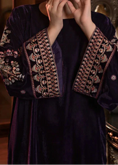 Grace W997-Embroidered 2pc Velvet Dress.