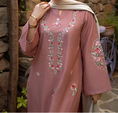 Grace S1436-Embroidered 3pc Lawn Dress With Printed Lawn Dupatta.