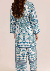 CS-114 AZRA ROYAL - STITCHED 2PC PRINTED CO-ORD SET.