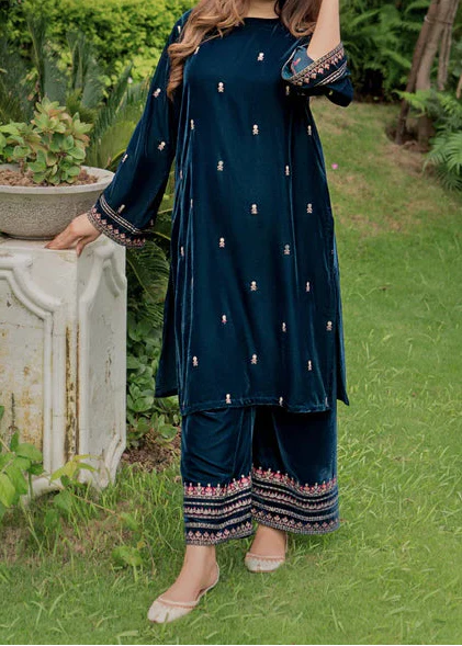 Grace W998-Embroidered 2pc Velvet Dress.