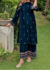 Grace W998-Embroidered 2pc Velvet Dress.