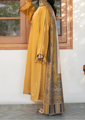 Grace W1124 - Embroidered 3pc Marina Dress With Printed Shawl.