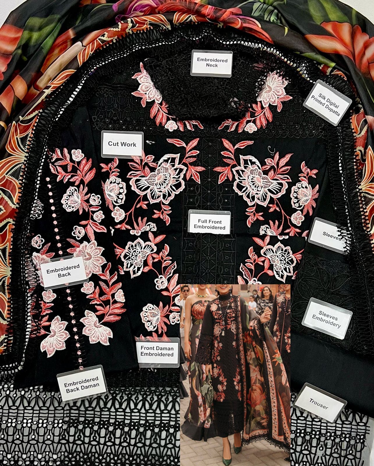 Grace S825- Heavy Shifli Embroidered 2pc lawn dress