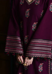 Grace Z-(W775 ) - Stitched Embroidered 3pc Marina Dress With Embroidered Marina Shawl.