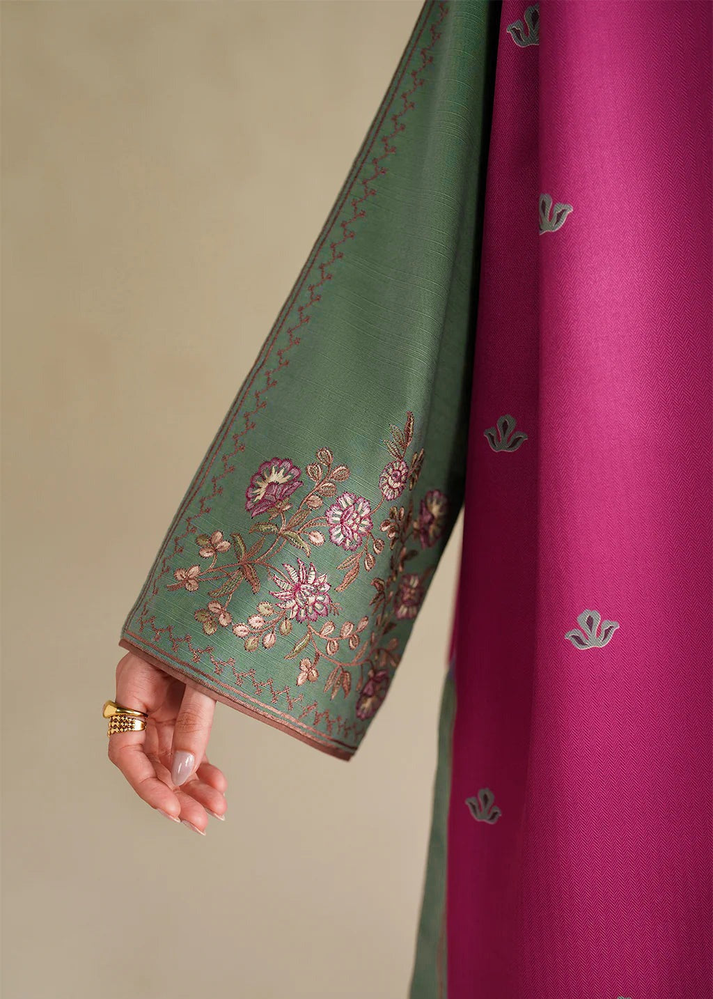 Grace Z-(S1290)- Stitched Embroidered 3pc Lawn Dress With Printed Lawn Dupatta.