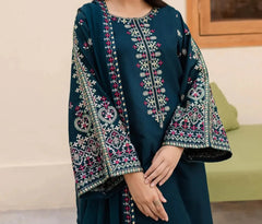 Grace Z(S1227)- Stitched Embroidered 3pc Lawn Dress With Embroidered Organza Dupatta.