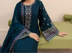 Grace Z(S1227)- Stitched Embroidered 3pc Lawn Dress With Embroidered Organza Dupatta.