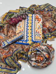 Grace W729 - Digital Printed 3pc Silk dress With Digital Printed Silk dupatta.