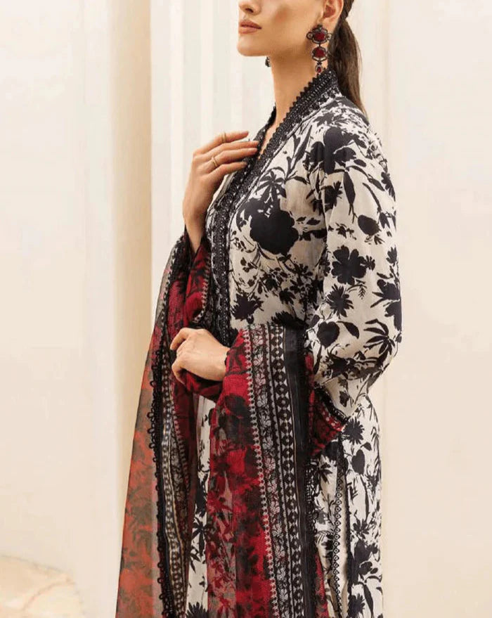 Grace S1104-Printed & Embroidered 3pc Lawn dress with Digital Printed Lawn Dupatta.