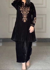 Grace W996-Embroidered 2pc Velvet Dress.