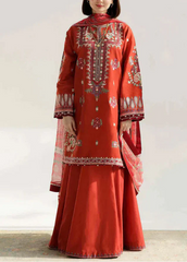 Grace S1185-Embroidered 3pc Lawn Dress With Printed Munar Dupatta.
